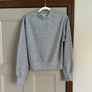 EUC Reflex Light Heather Gray Waffle Knit Long Sleeve Top Size Small